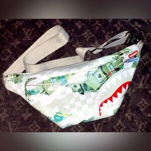 Sprayground powder savvy checkered fanny pack sling bag